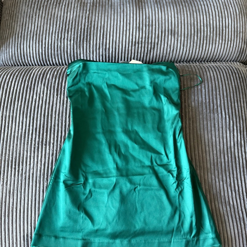 Abercrombie & Fitch Green Strapless Mini Dress with Removable Strap